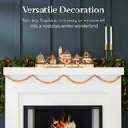 Light-Up Wooden Christmas Village - Chimney Decoration with LED Houses