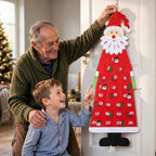 Felt Santa Advent Calendar - Reusable Hanging Calendar with 24 Compartments