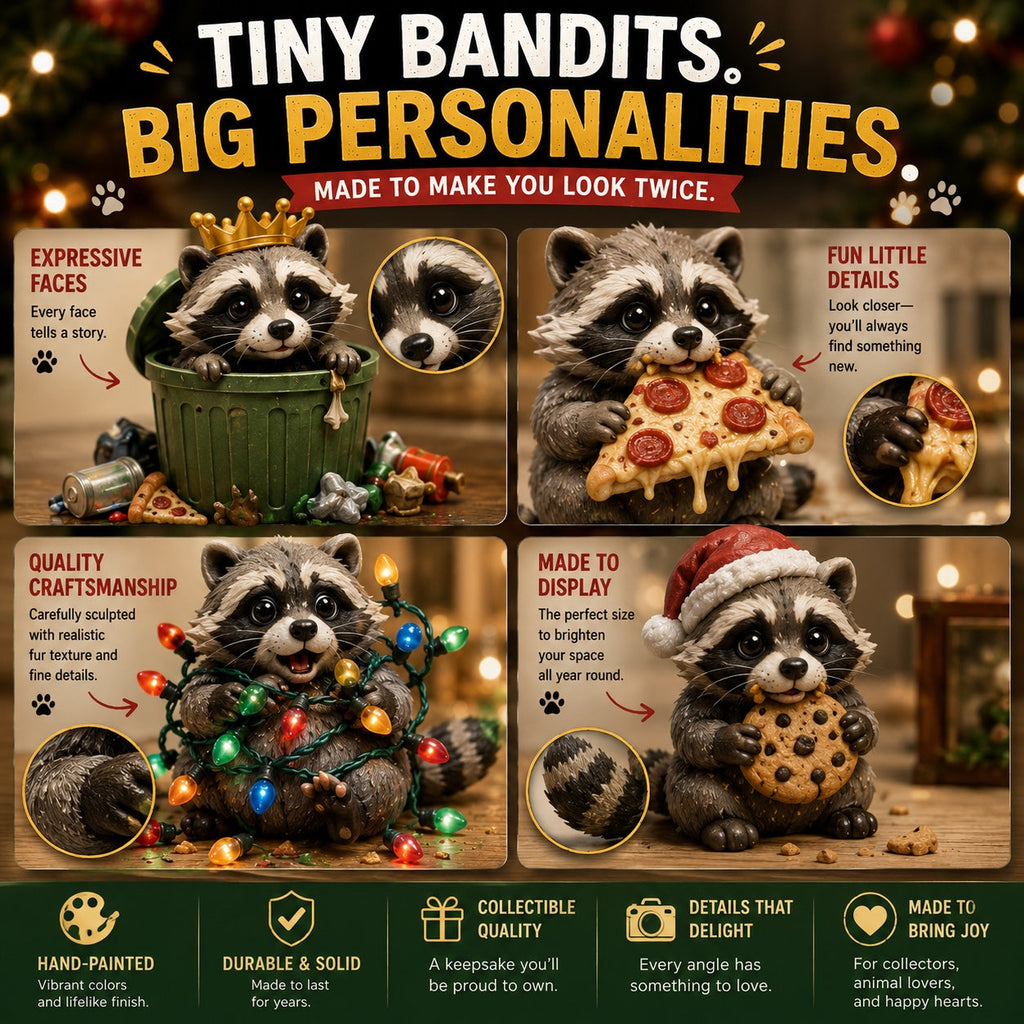 Raccoon Advent Calendar 2026 - 24 Mischievous Raccoon Figurines