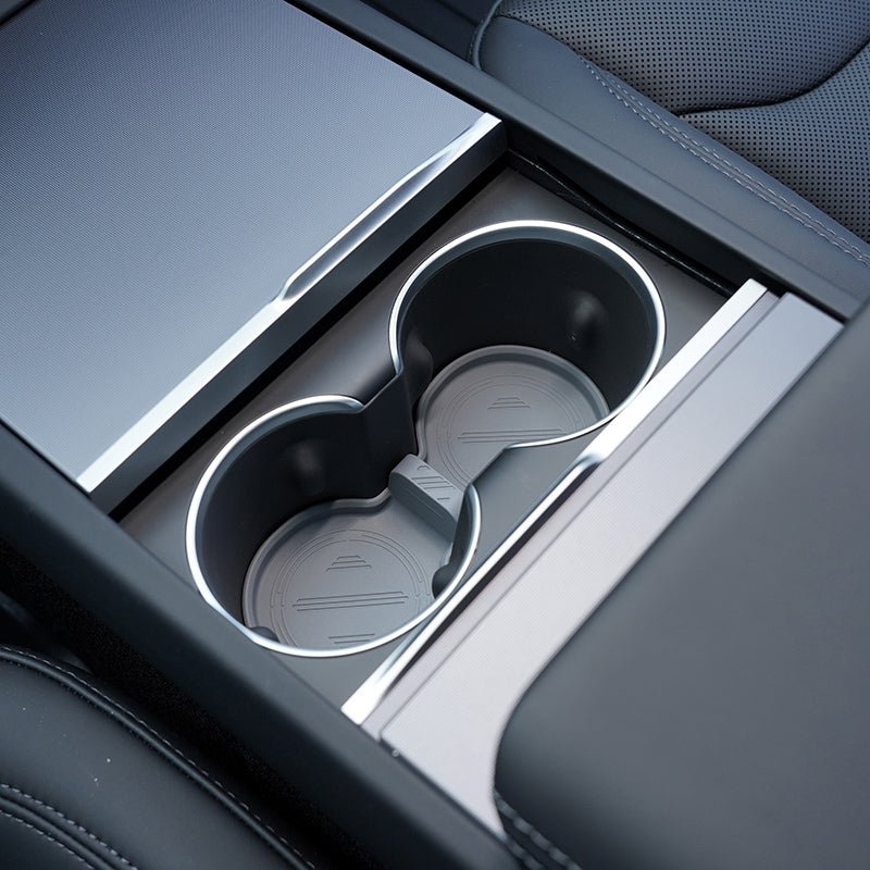 2024+ Model 3 Highland Water Cup Holder Storage Box Console TPE Silicone Holder Cup Holder Insert for Tesla