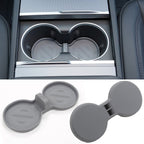 Water Cup Holder Storage Box Console TPE Silicone Holder Cup Holder Insert for Tesla Model Y Juniper 2025+