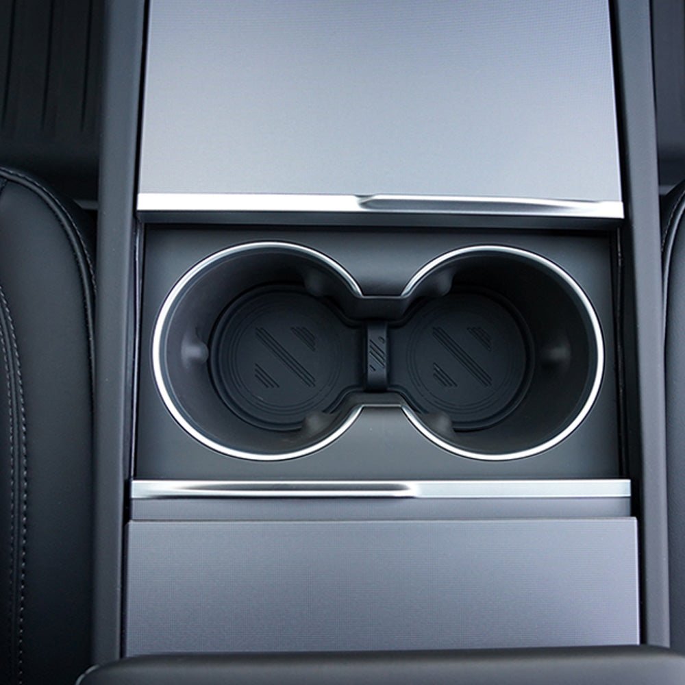 2024+ Model 3 Highland Water Cup Holder Storage Box Console TPE Silicone Holder Cup Holder Insert for Tesla