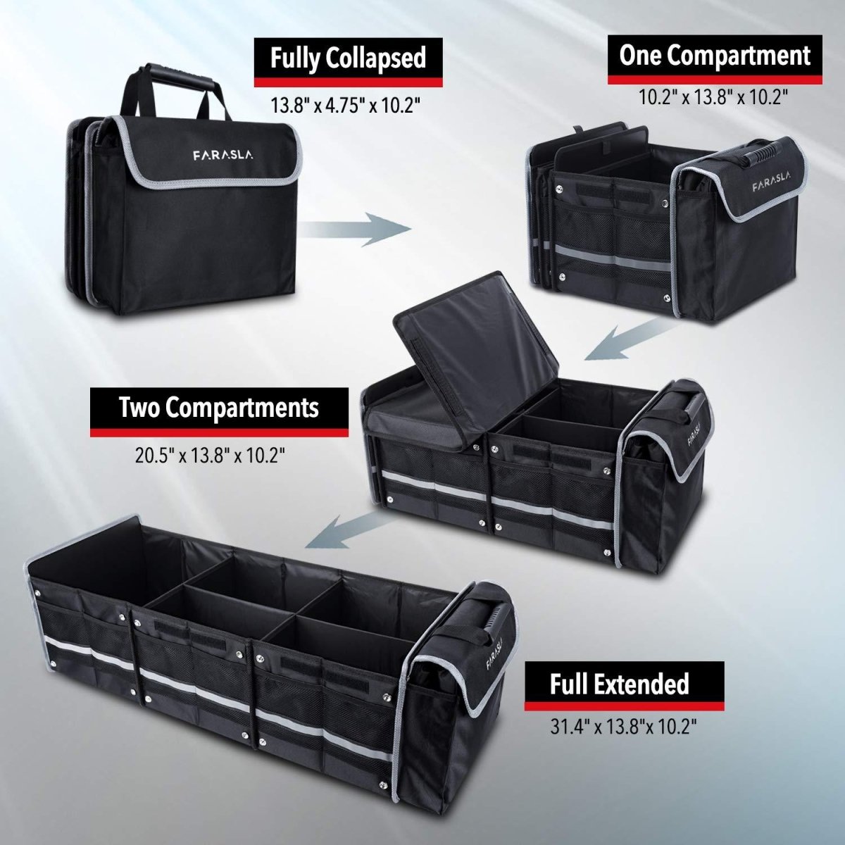 Water & Leakproof Large Collapsible Trunk Organizer For Tesla Model S/X/3/Y/Cybertruck