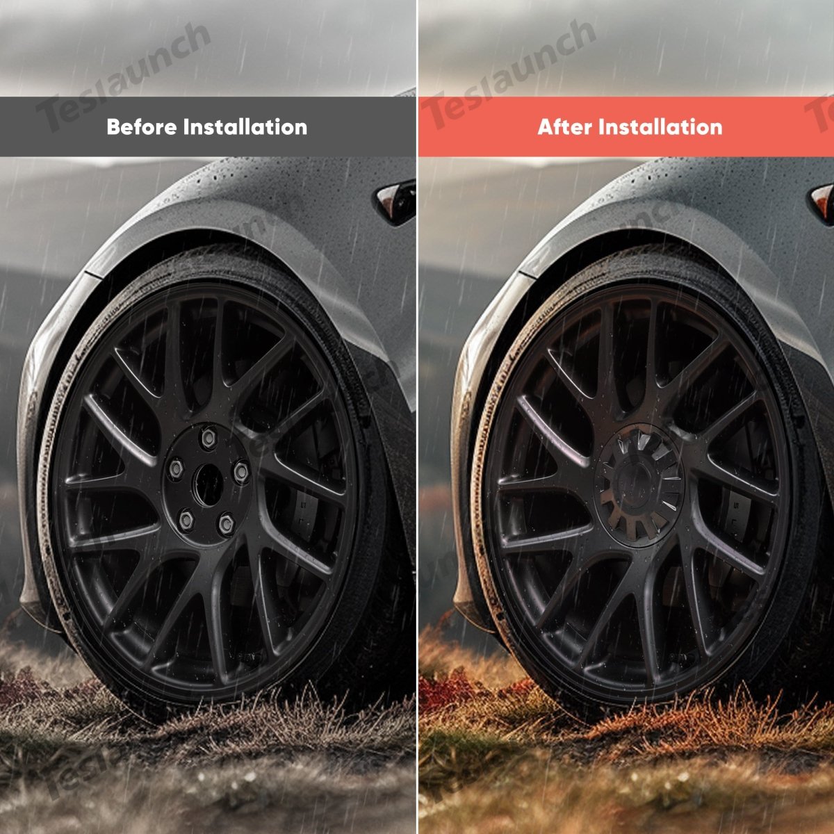 Wheel Hub Caps Center Cover for 2024+ Model 3 Highland 18 Inch Photon Wheel (4 PCS)