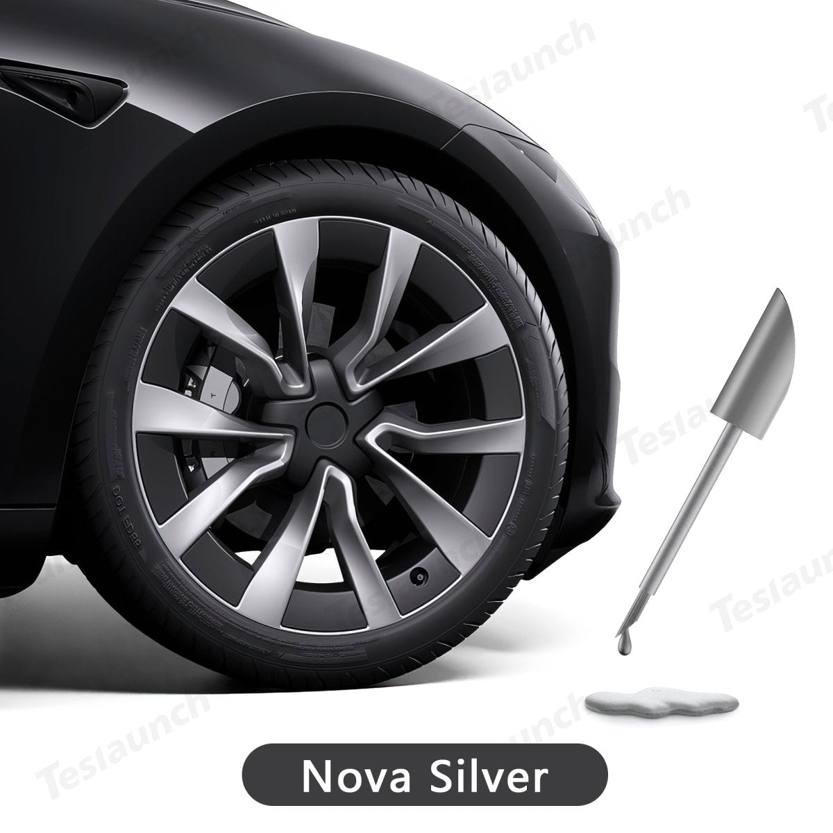 Wheel Rims Touch Up Paint for Tesla 2024+ Model 3 Highland - DIY Curb Rash Repair with Color-matched Touch Up Paint