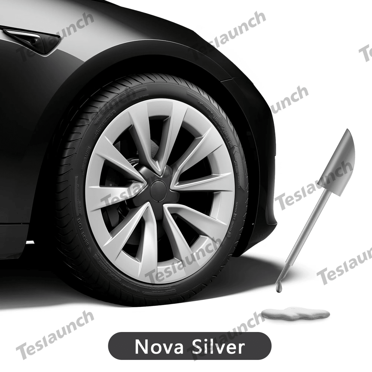 Wheel Rims Touch Up Paint Kit for Tesla Model 3/Y/S/X - DIY Curb Rash Repair with Color-matched Touch Up Paint