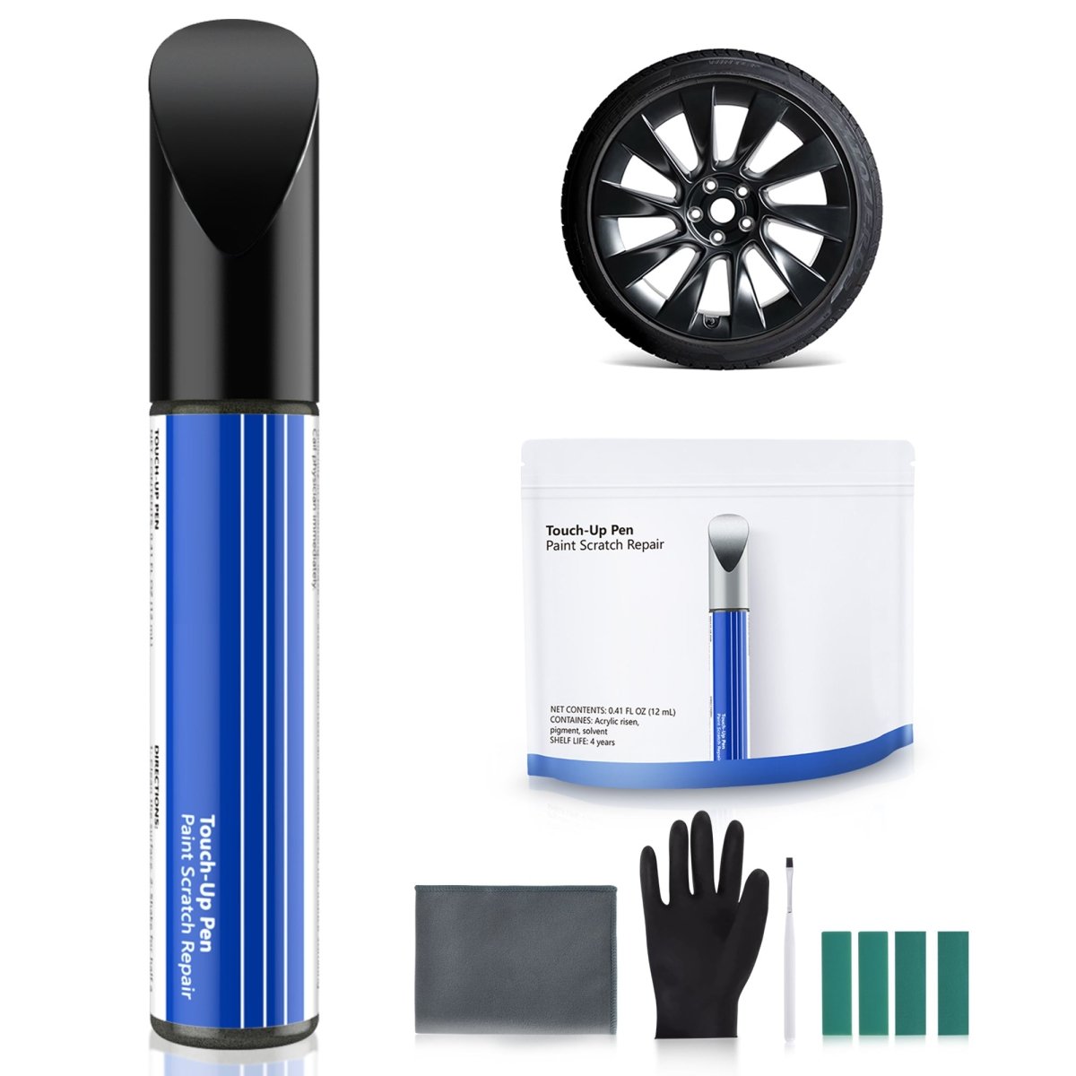 Wheel Rims Touch Up Paint Kit for Tesla Model 3/Y/S/X - DIY Curb Rash Repair with Color-matched Touch Up Paint