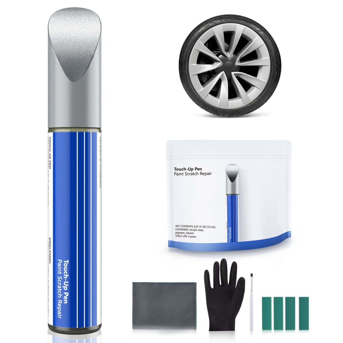 Wheel Rims Touch Up Paint Kit for Tesla Model 3/Y/S/X - DIY Curb Rash Repair with Color-matched Touch Up Paint