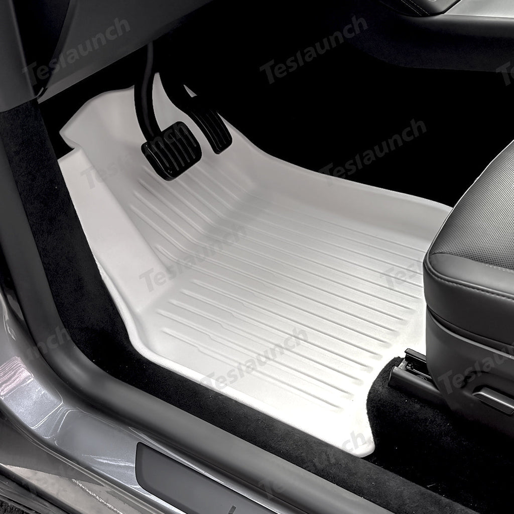 White All Weather  TPE Interior Floor Mats Cargo Liners Set for Tesla Model Y Juniper 2025+