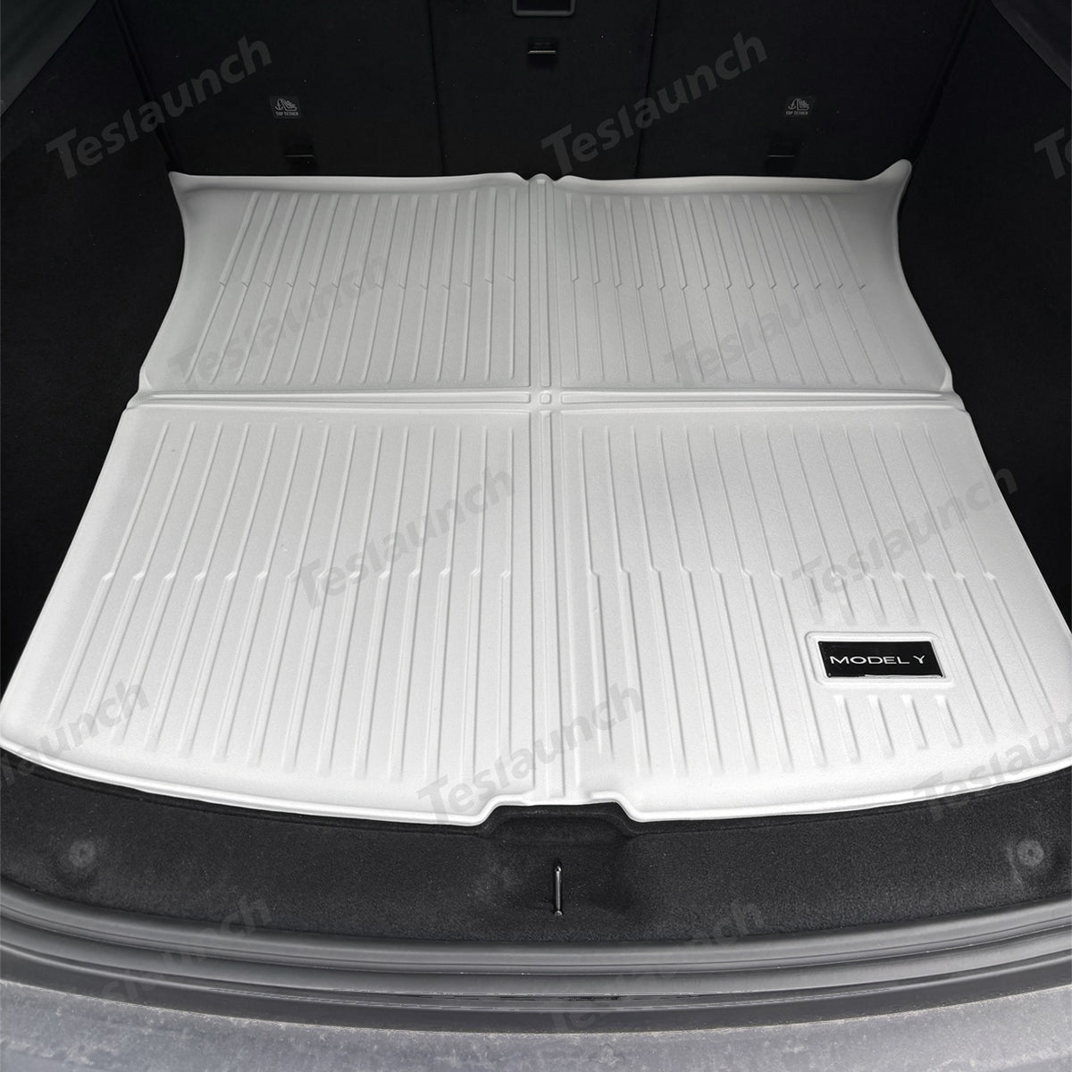 White All Weather  TPE Interior Floor Mats Cargo Liners Set for Tesla Model Y Juniper 2025+
