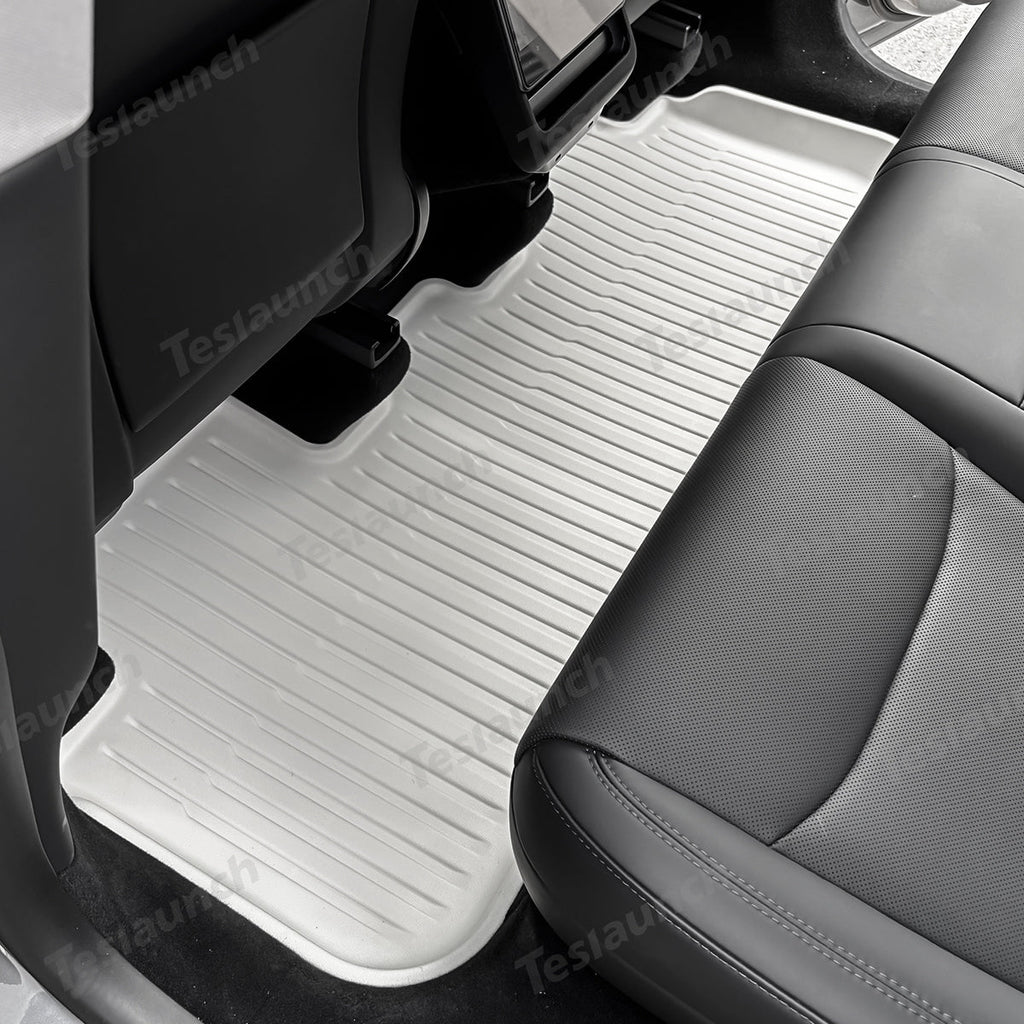 White All Weather  TPE Interior Floor Mats Cargo Liners Set for Tesla Model Y Juniper 2025+