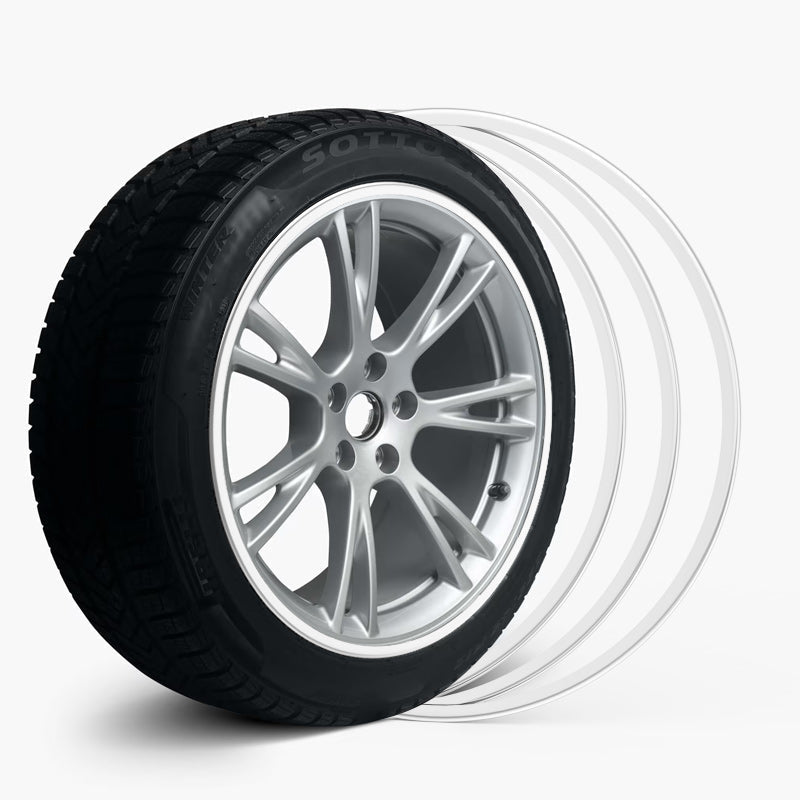 White Aluminum Alloy Wheel Rim Protector- Fits All Cars