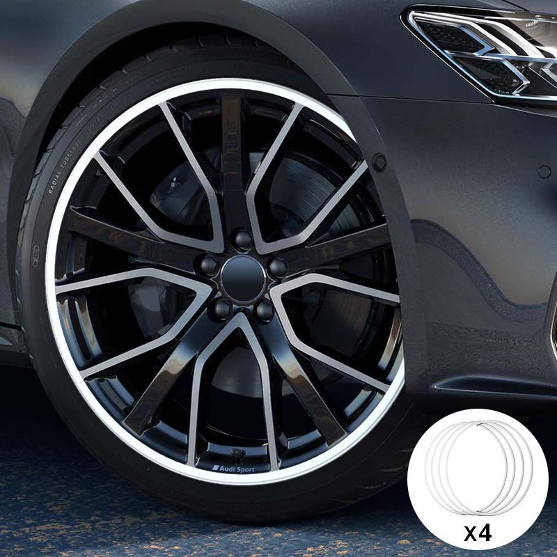 White Aluminum Alloy Wheel Rim Protector- Fits All Cars