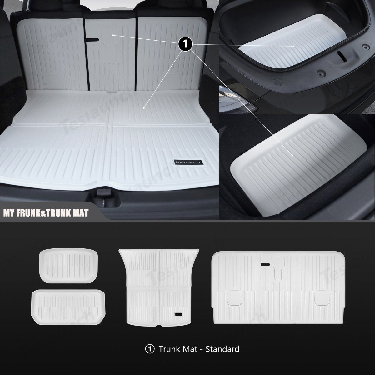 White TPE All Weather Floor Mat for Tesla Model 3/Y