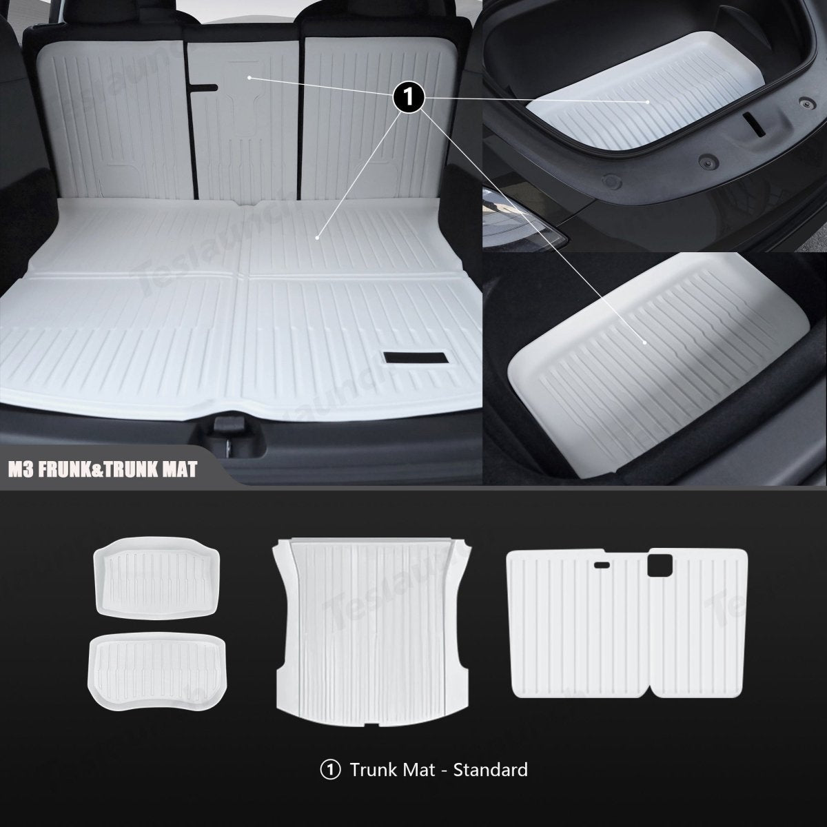 White TPE All Weather Floor Mat for Tesla Model 3/Y