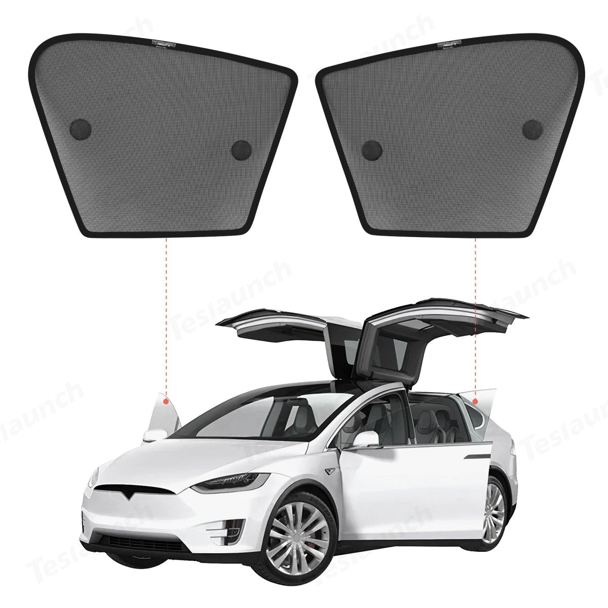 Whole Car Window & Sunroof Covercraft Dense Mesh Sunshade Kit (8 pcs) for Tesla Model X(2015-2020) Car Accessories