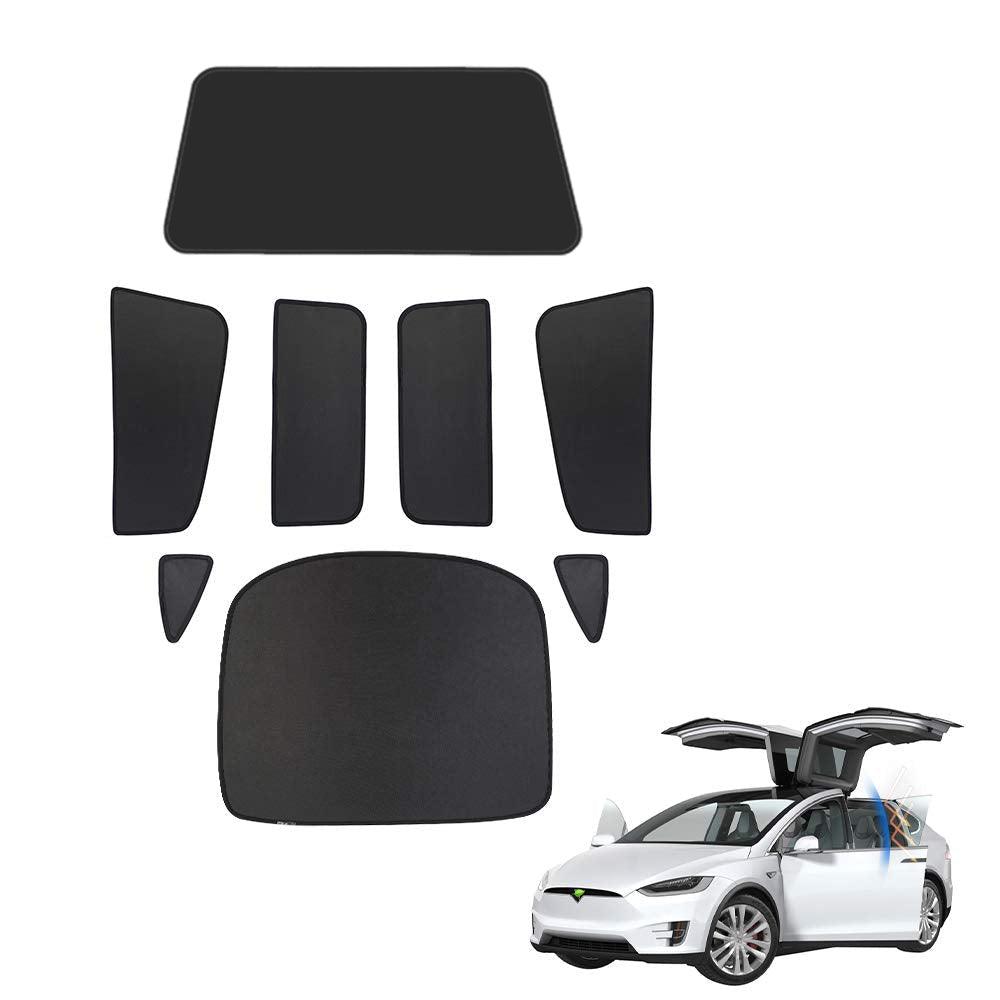 Whole Car Window & Sunroof Covercraft Dense Mesh Sunshade Kit (8 pcs) for Tesla Model X(2015-2020) Car Accessories