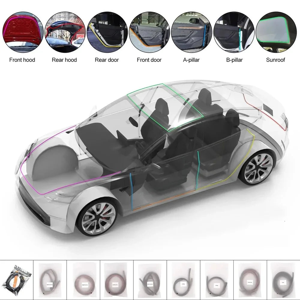 Wind Noise Reduction Kit Quiet Seal Kit For Tesla Model 3/Y Accessories (2017+)
