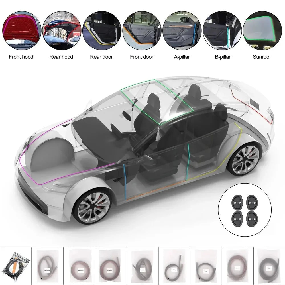 Wind Noise Reduction Kit Quiet Seal Kit For Tesla Model 3/Y Accessories (2017+)