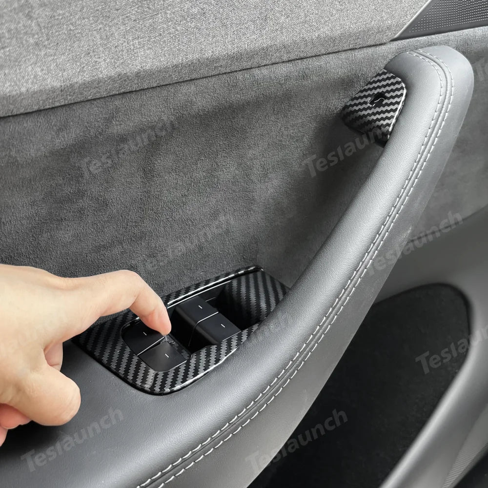 Window & Door Button Trim Cover Set (10 PCS) for 2026 New Tesla Model Y Standard
