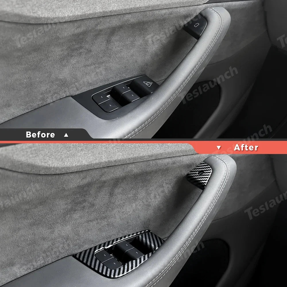 Window & Door Button Trim Cover Set (10 PCS) for Tesla Model Y Juniper 2025+