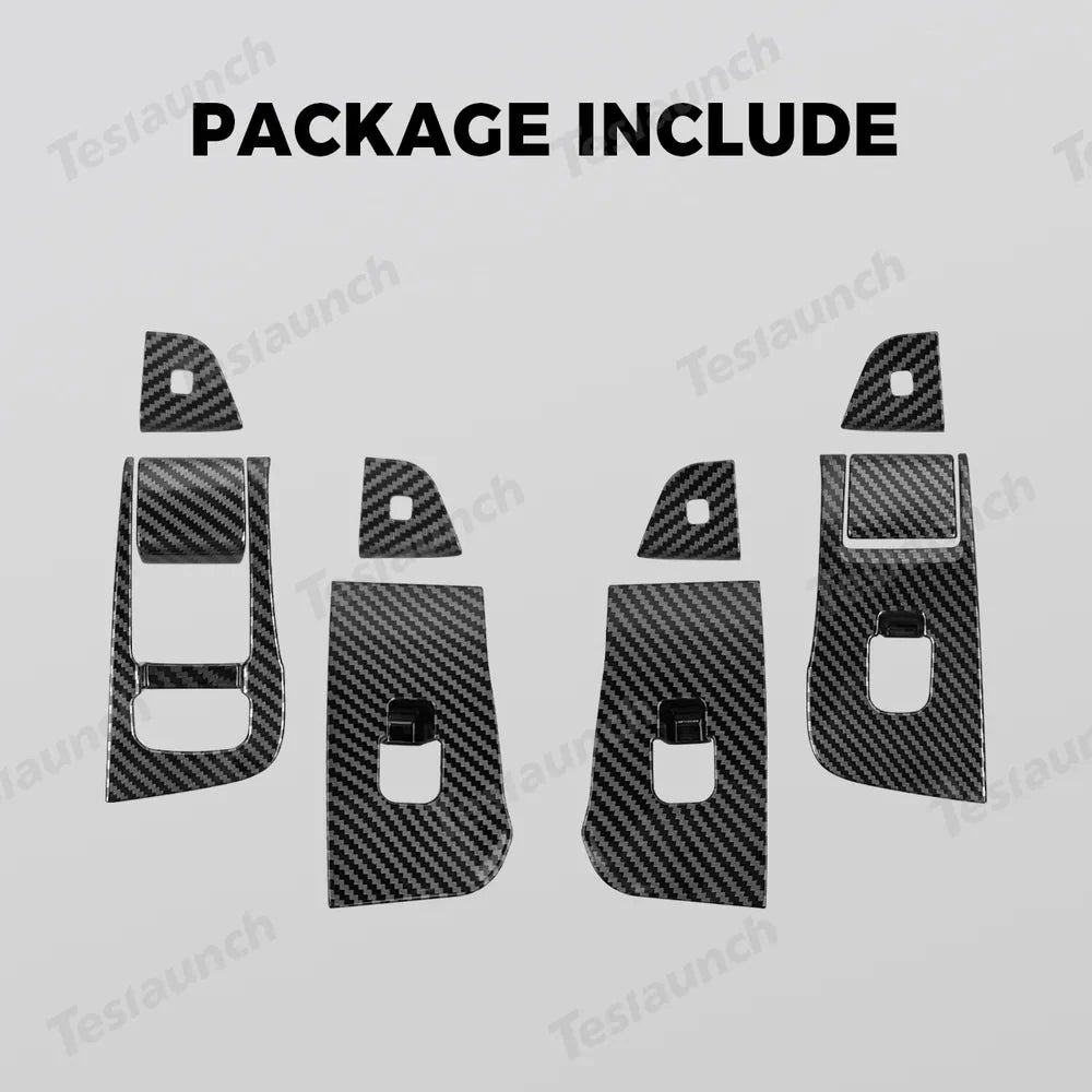 Window & Door Button Trim Cover Set (10 PCS) for 2026 New Tesla Model Y Standard