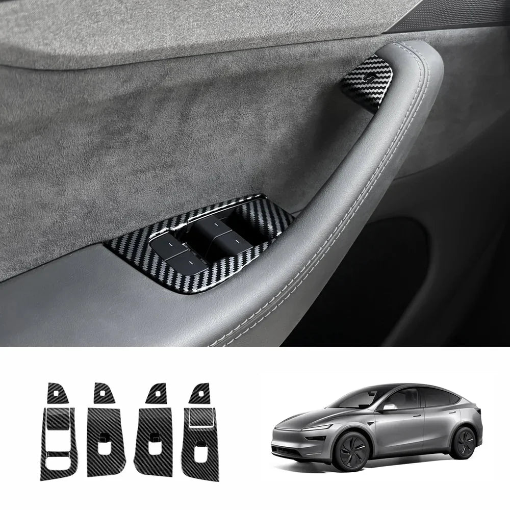 Window & Door Button Trim Cover Set (10 PCS) for Tesla Model Y Juniper 2025+