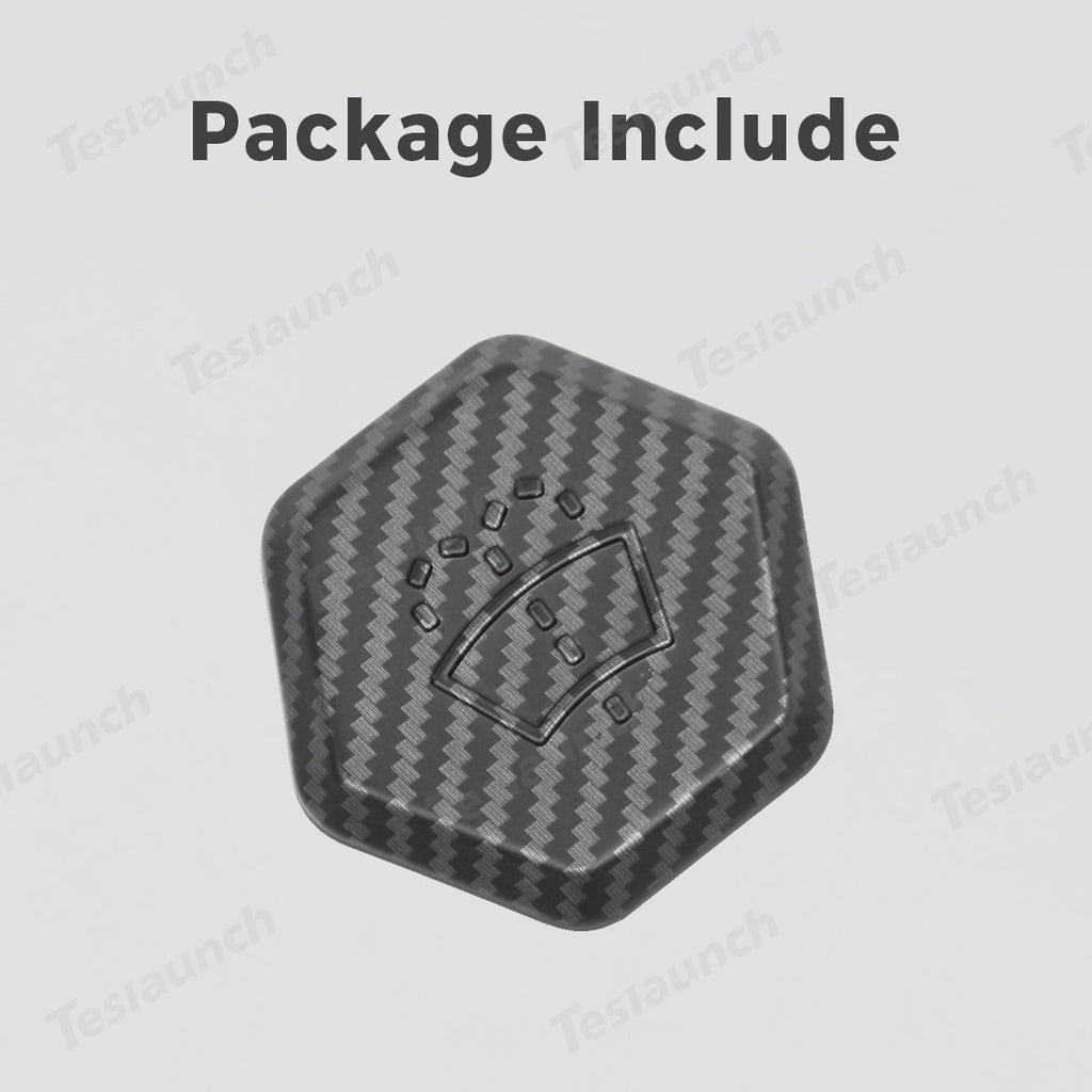 Windshield Washer Fluid Filler Cap Trim Cover (Carbon Fiber Pattern ABS) for Cybertruck