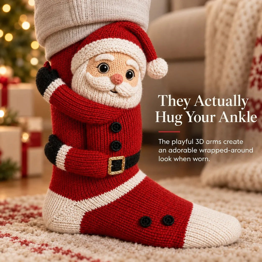 3D Hugging Christmas Socks - Cute Socks with Arms, Cozy and Festive