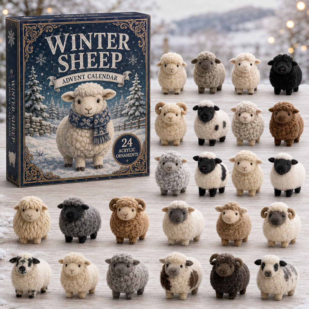 Winter Sheep Advent Calendar 2026 - 24 Sheep Ornaments