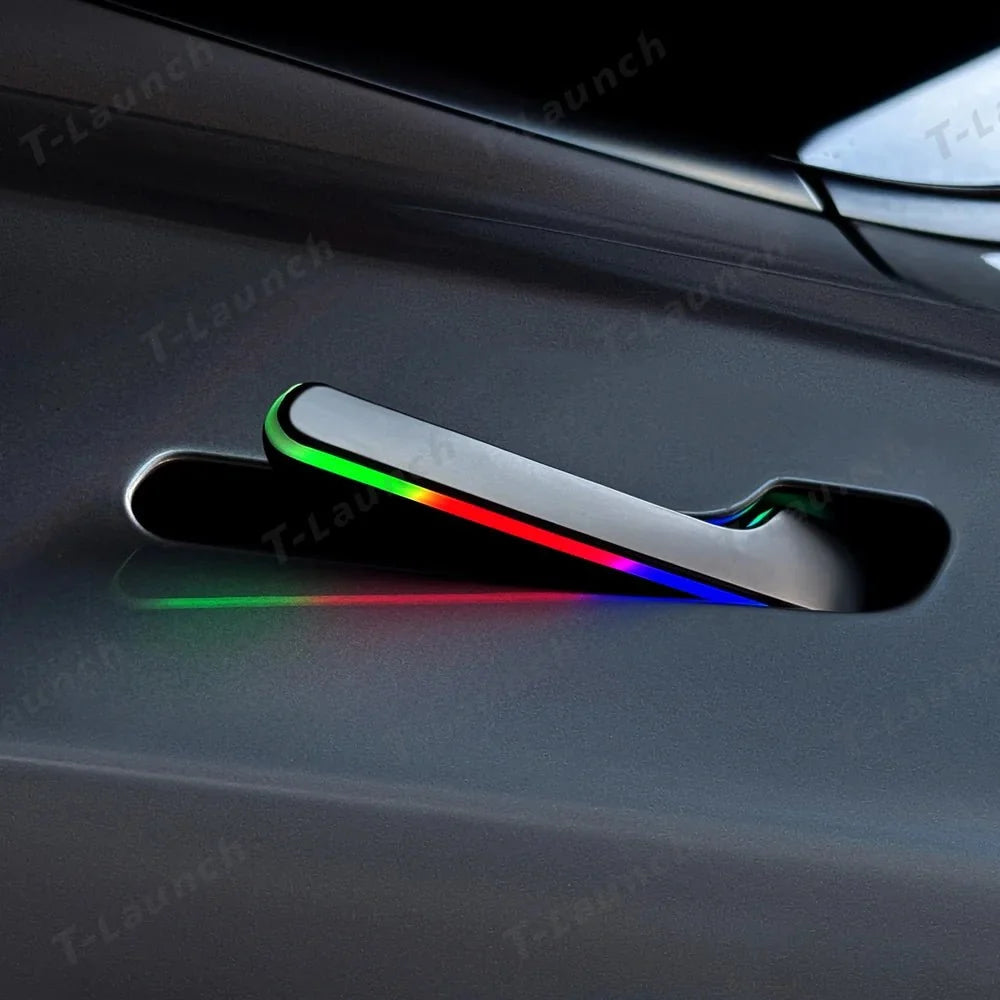 Wireless Auto Door Handle Upgrade Kit with Colorful LED Lights for Tesla Model 3/Y (2022+)