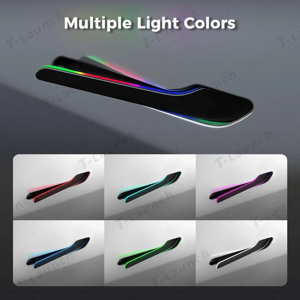 Electric Door Handle for Tesla Model 3/Y - Automatic Pop Up, RGB Light Strip (4 Pcs)