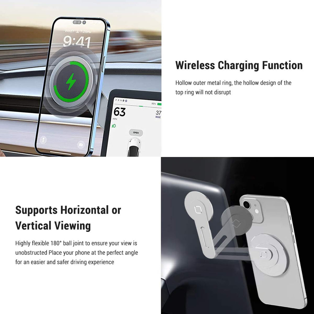 Miroken Wireless Magsafe Mount for Tesla Model 3/Y/S/X/Cybertruck