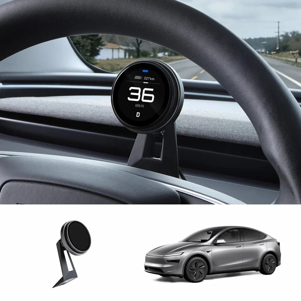 Wireless Mini HUD Display – Smart Driving Screen for Tesla Model Y Juniper 2025+/ Model 3 Highland 2024+