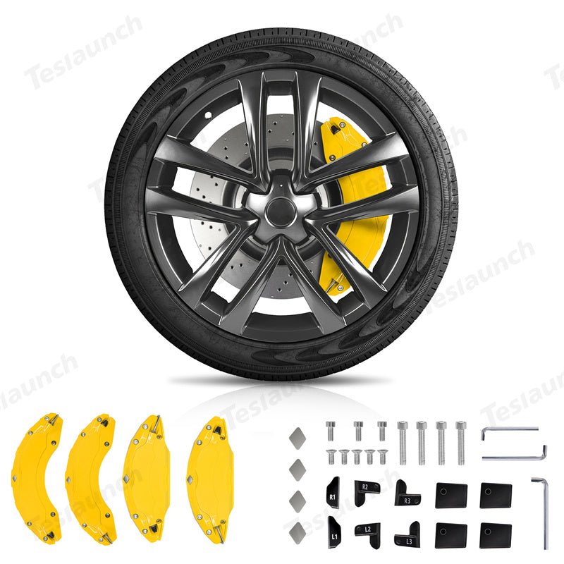 Yellow 2021-2026 Model S/X Brake Caliper Covers (4Pcs) for Tesla