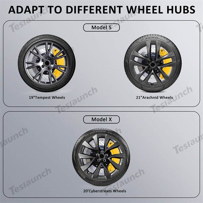 Yellow 2021-2026 Model S/X Brake Caliper Covers (4Pcs) for Tesla