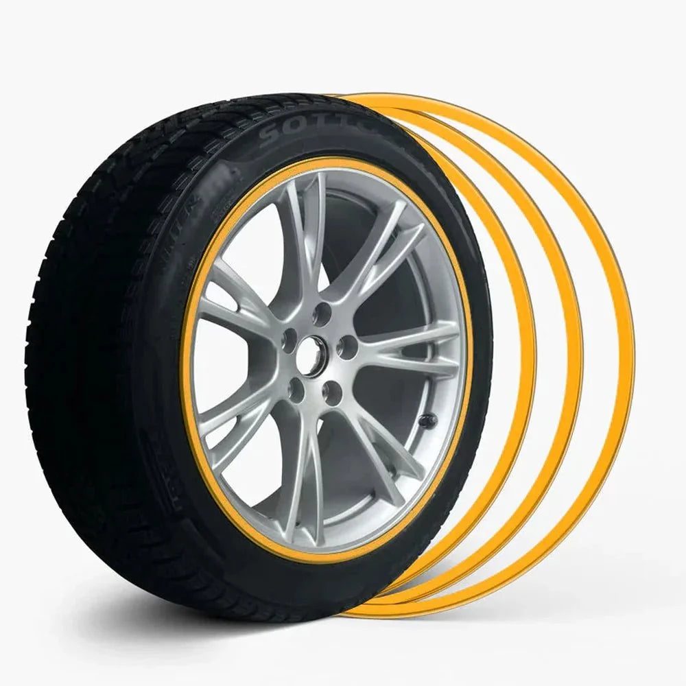 Yellow Aluminum Alloy Wheel Rim Protector- Fits All Cars