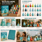 Sea Glass Gnome Advent Calendar 2026 - 24 Sea Glass Gnome Ornaments