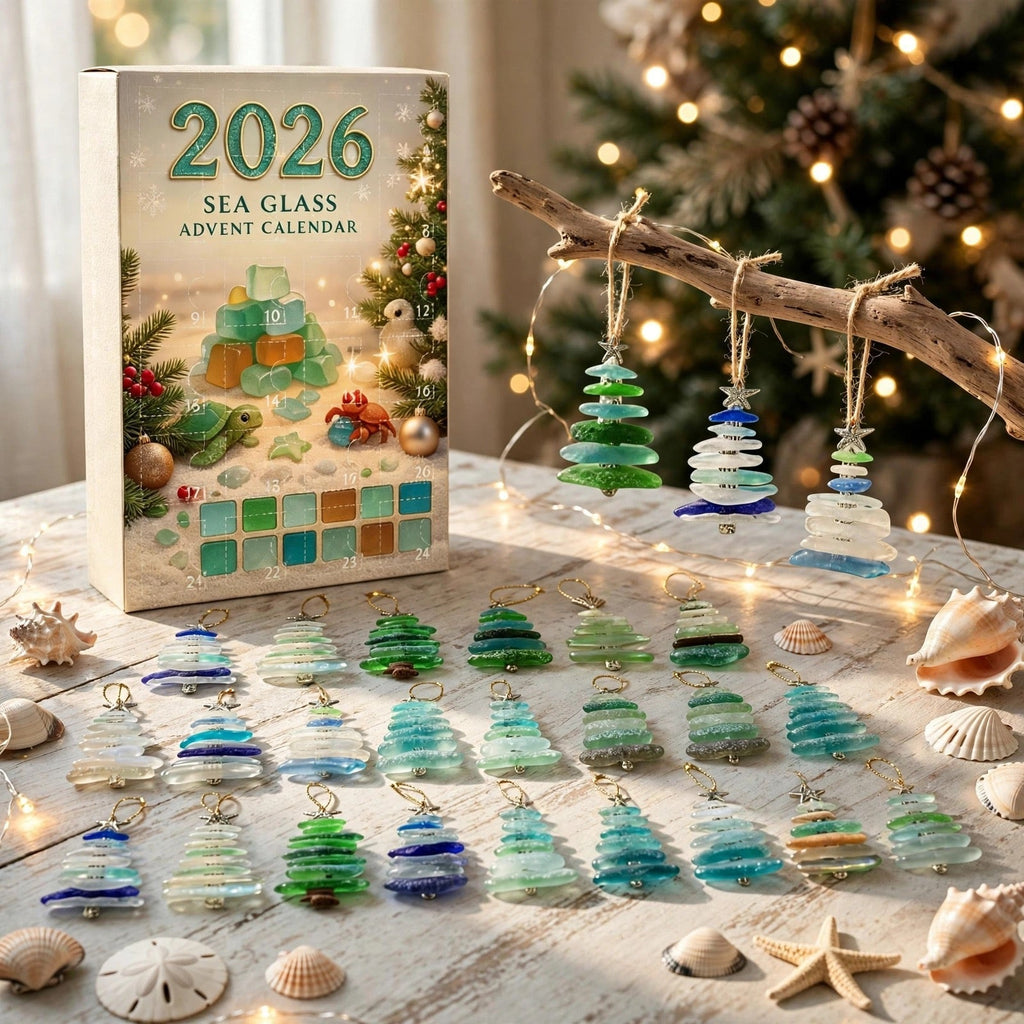 Sea Glass Christmas Tree Advent Calendar 2026 - 24 Sea Glass Christmas Tree Ornaments