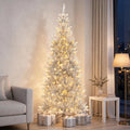 Silver Tinsel Christmas Tree 1,8 m - Slim with 300 LED Lights