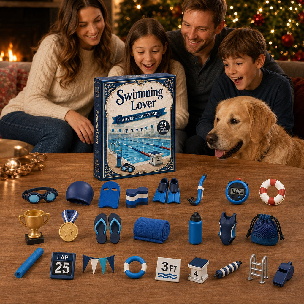 Swimming Advent Calendar 2026 - 24 Acrylic Swimming Ornaments for Swimmers